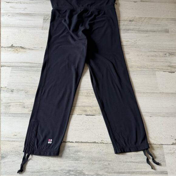 🍁 Sweaty Betty Maternity Cropped Leggings Ruched Ankle Tight Black Small - Picture 7 of 13